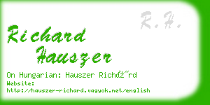 richard hauszer business card